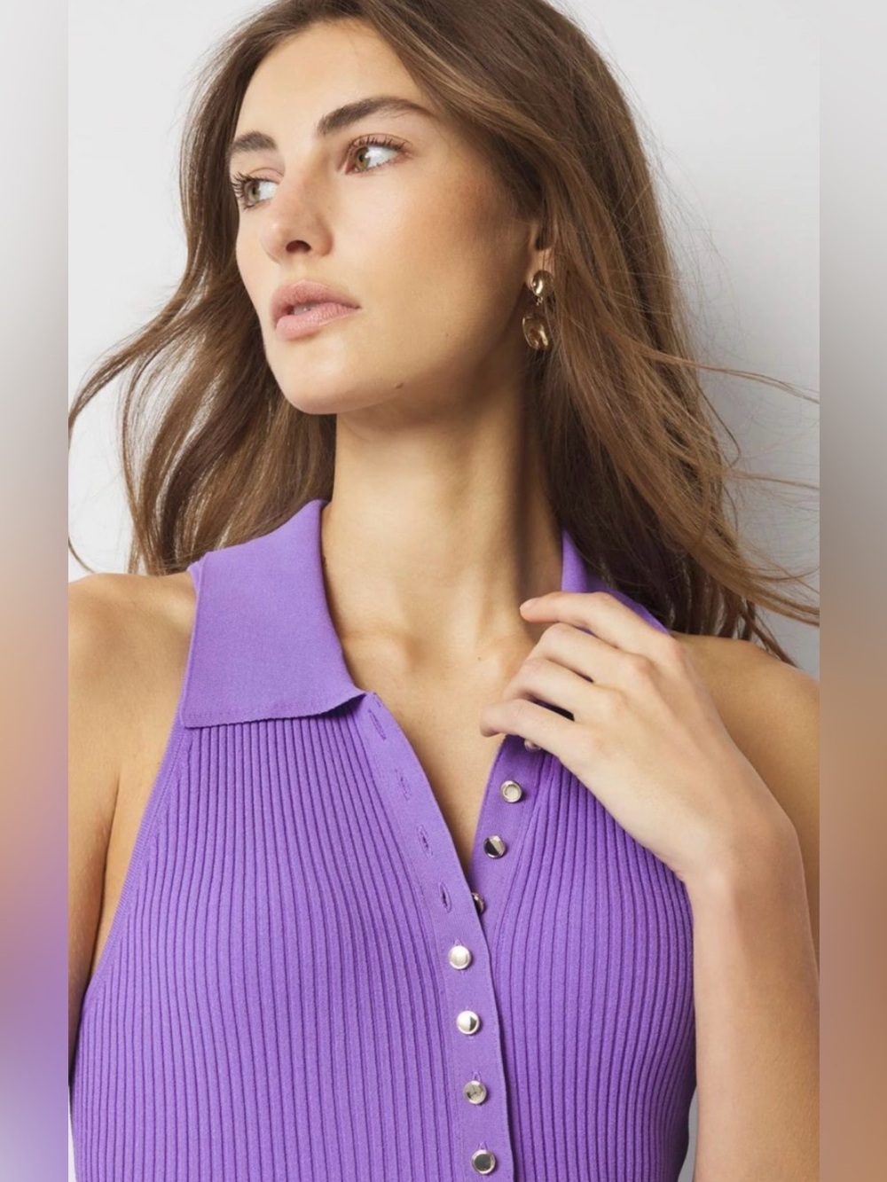 NWT WHBM Ribbed Purple Sweater Tank